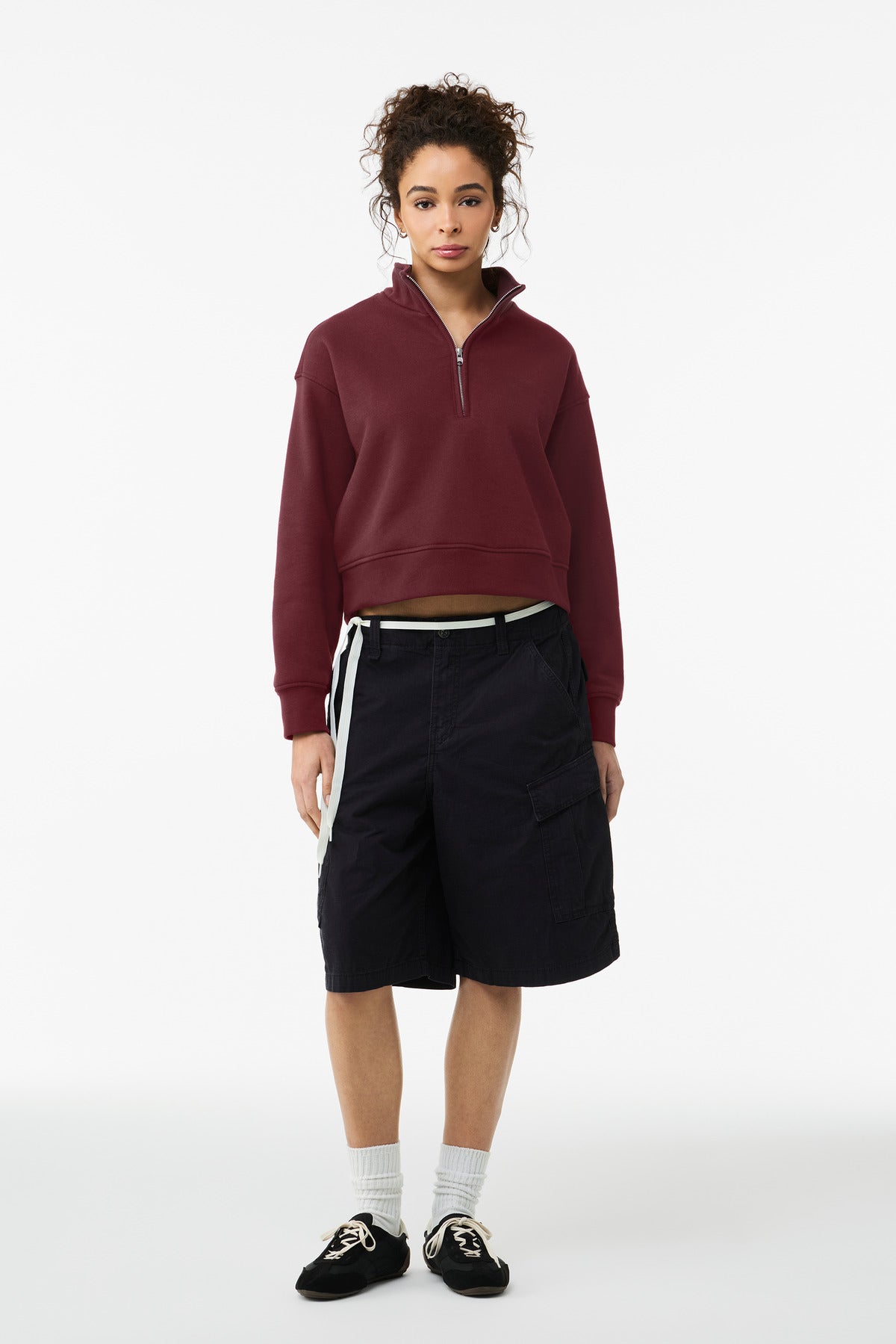 BELLA+CANVAS Women's 10-Ounce 1/2-Zip Pullover BC4540 Maroon