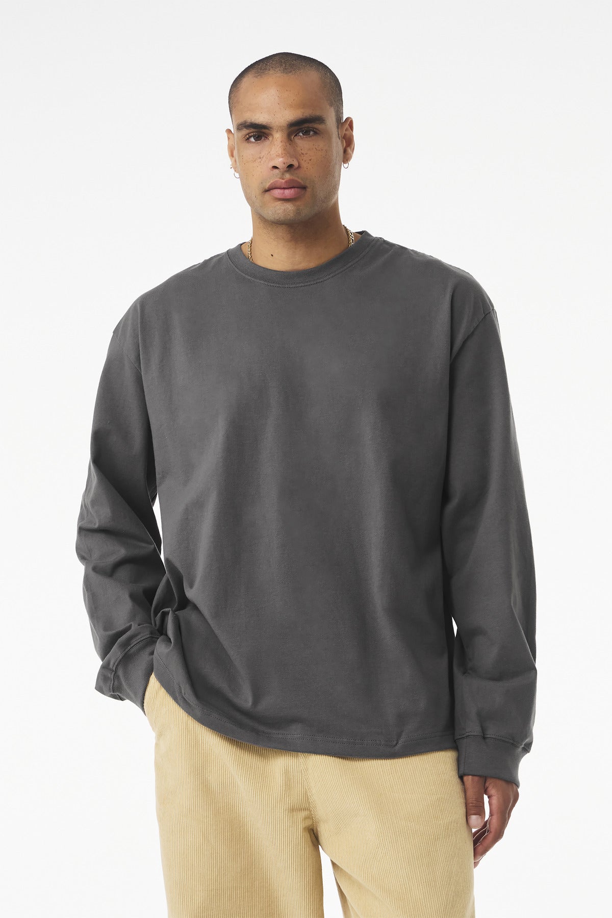Bella+Canvas Unisex 75-Ounce Heavyweight Long Sleeve Tee BC4651 Asphalt