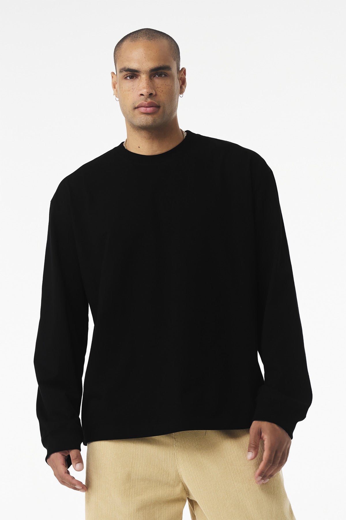Bella+Canvas Unisex 75-Ounce Heavyweight Long Sleeve Tee BC4651 Black