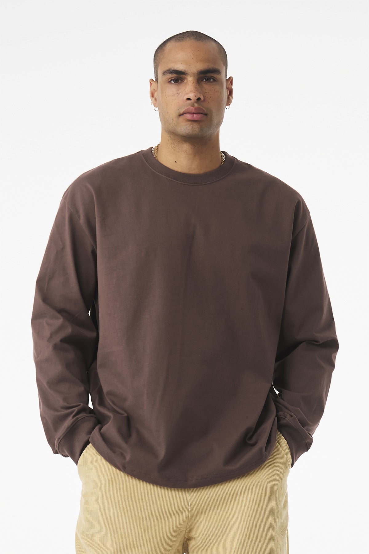 Bella+Canvas Unisex 75-Ounce Heavyweight Long Sleeve Tee BC4651 Cocoa