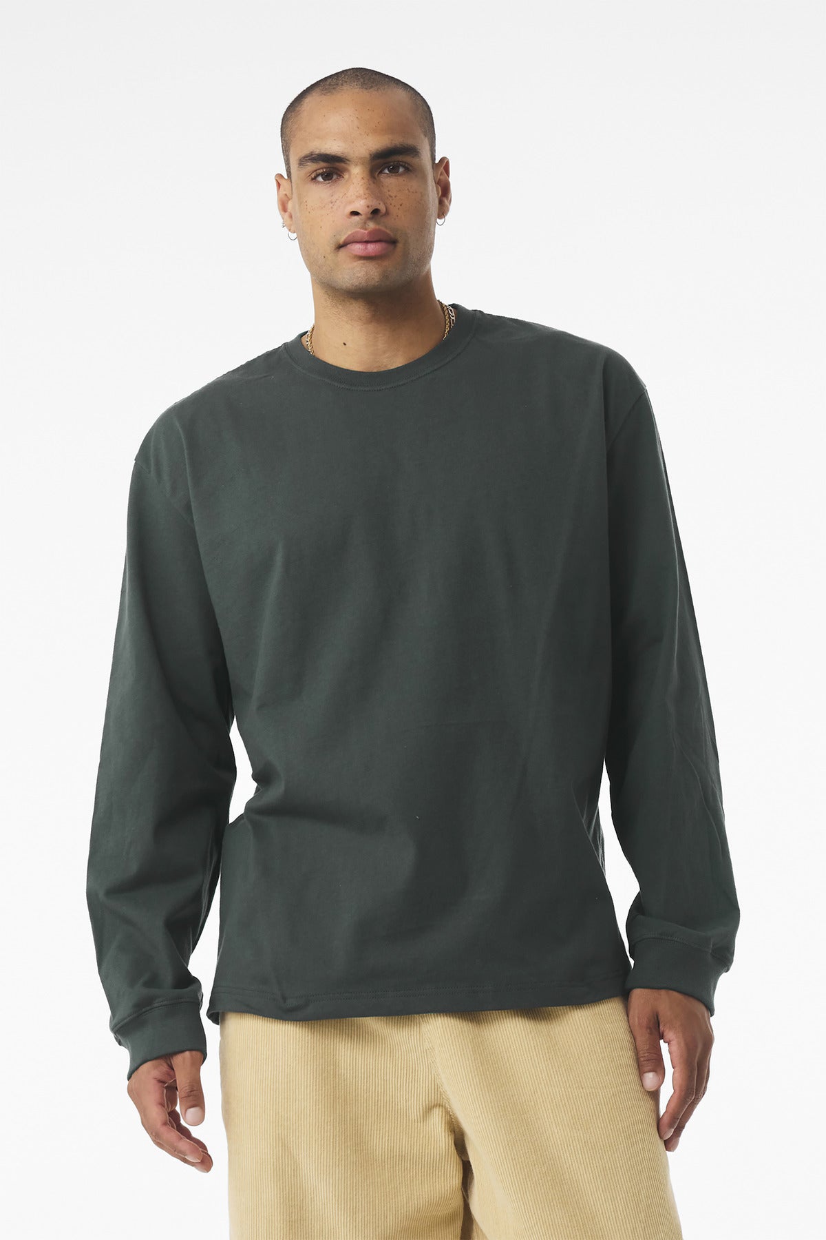 Bella+Canvas Unisex 75-Ounce Heavyweight Long Sleeve Tee BC4651 Hunter Green