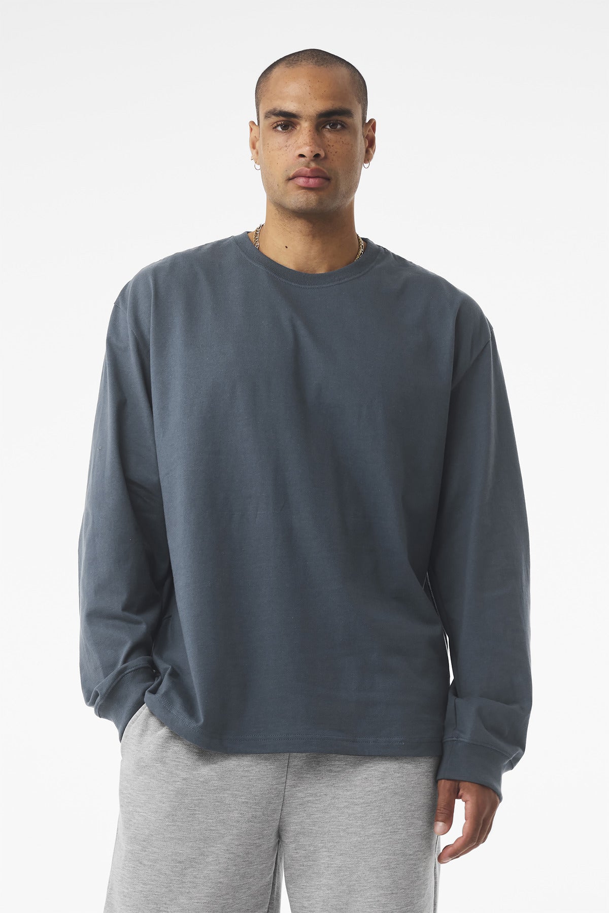 Bella+Canvas Unisex 75-Ounce Heavyweight Long Sleeve Tee BC4651 Vintage Navy