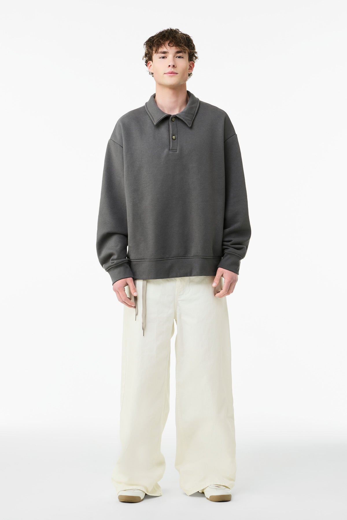 BELLA+CANVAS Unisex 10-Ounce Polo Sweatshirt BC4741 Asphalt