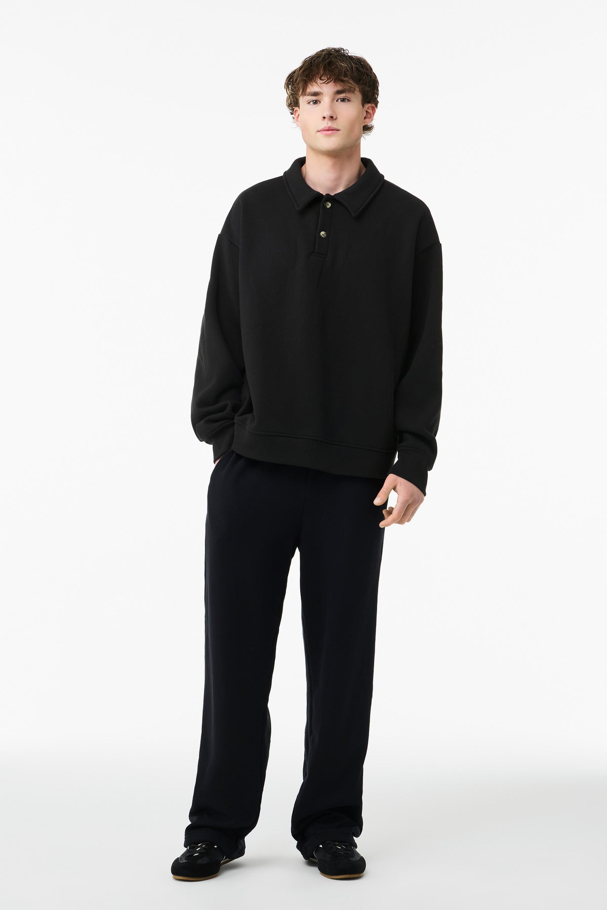 BELLA+CANVAS Unisex 10-Ounce Polo Sweatshirt BC4741 Black