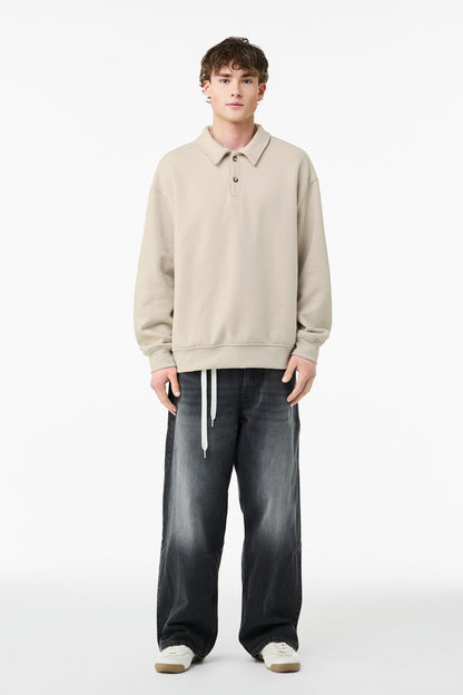 BELLA+CANVAS Unisex 10-Ounce Polo Sweatshirt BC4741 Dust