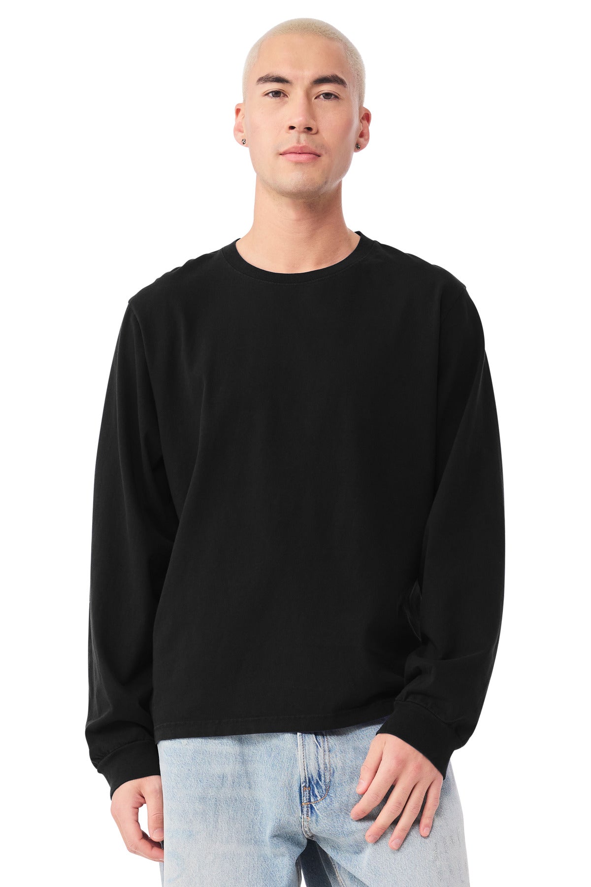 Bella+Canvas Unisex Heavyweight Garment-Dyed Long Sleeve Tee BC4851GD Black