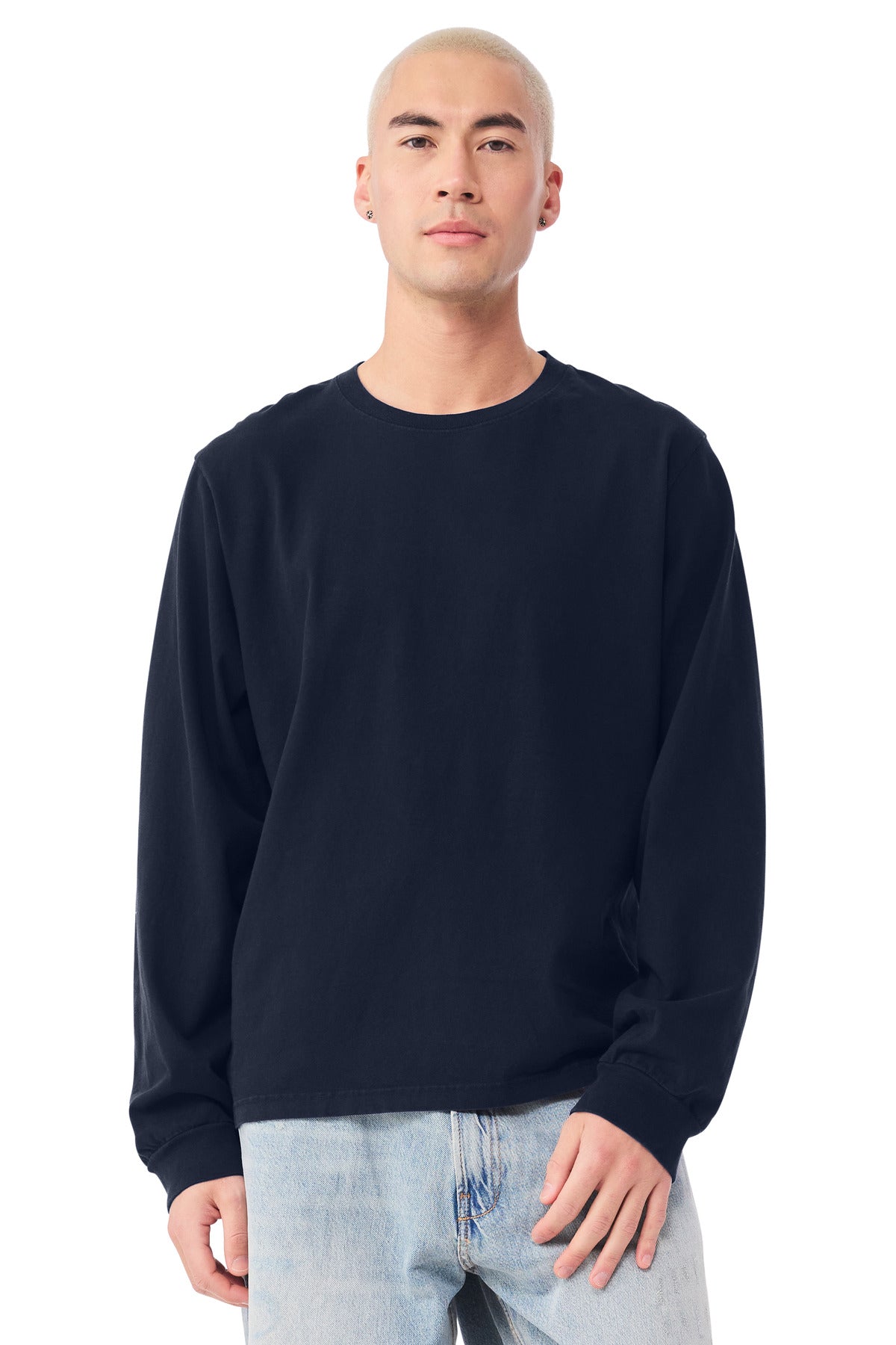 Bella+Canvas Unisex Heavyweight Garment-Dyed Long Sleeve Tee BC4851GD Navy