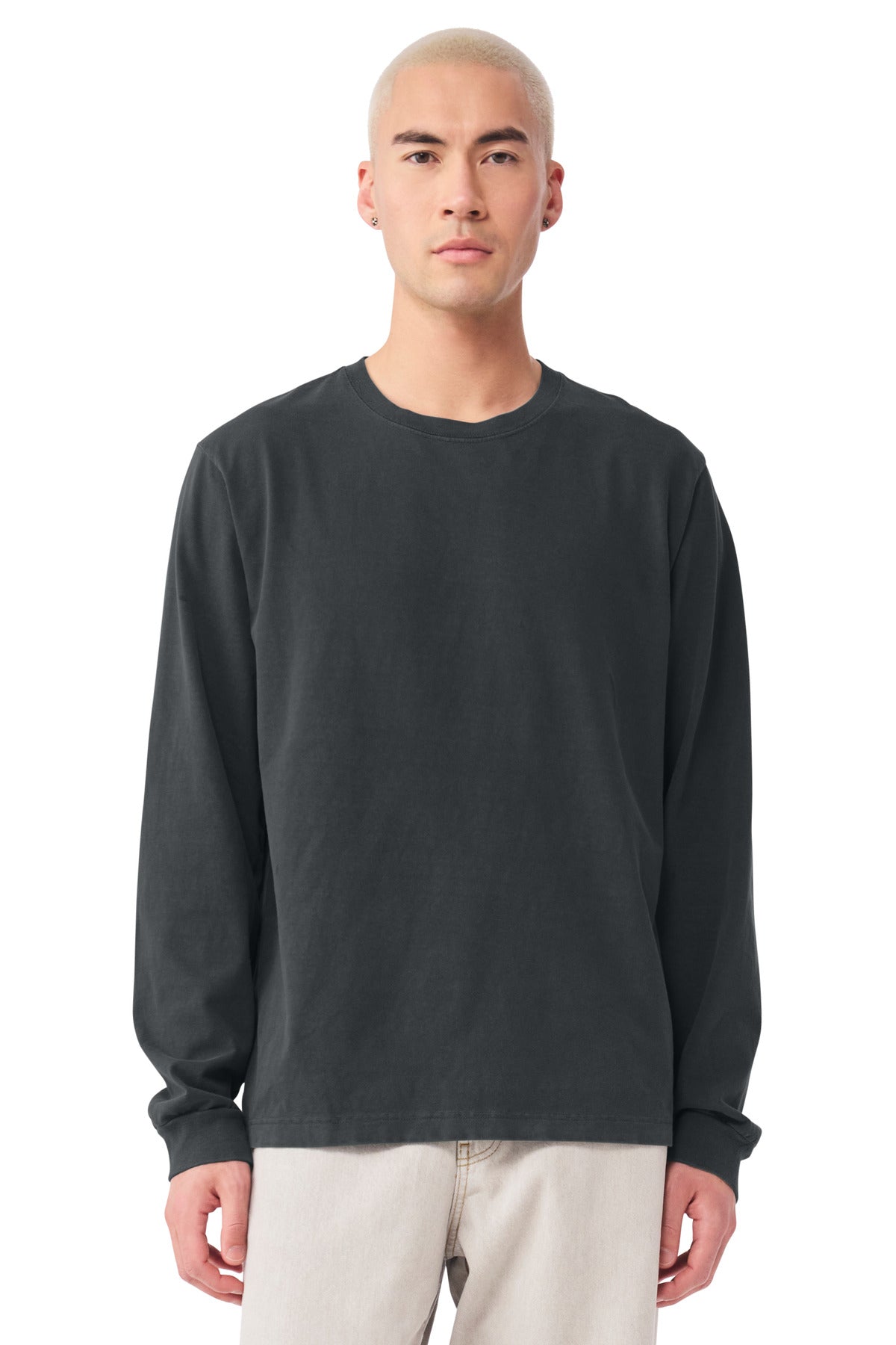 Bella+Canvas Unisex Heavyweight Garment-Dyed Long Sleeve Tee BC4851GD Washed Black