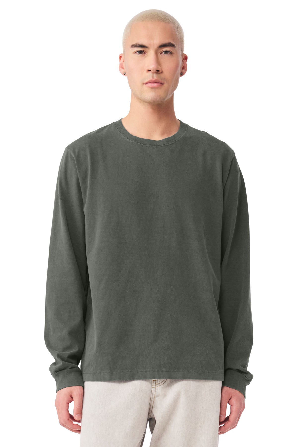 Bella+Canvas Unisex Heavyweight Garment-Dyed Long Sleeve Tee BC4851GD Washed Charcoal