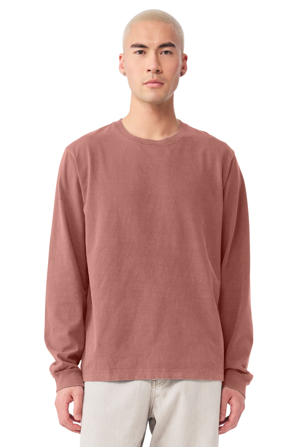 Bella+Canvas Unisex Heavyweight Garment-Dyed Long Sleeve Tee BC4851GD Washed Chestnut