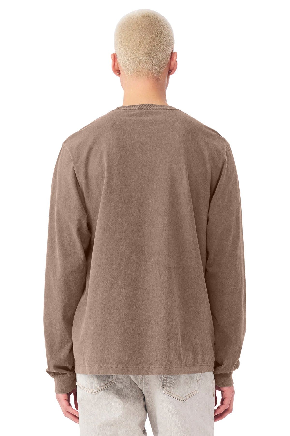 Bella+Canvas Unisex Heavyweight Garment-Dyed Long Sleeve Tee BC4851GD Washed Cocoa
