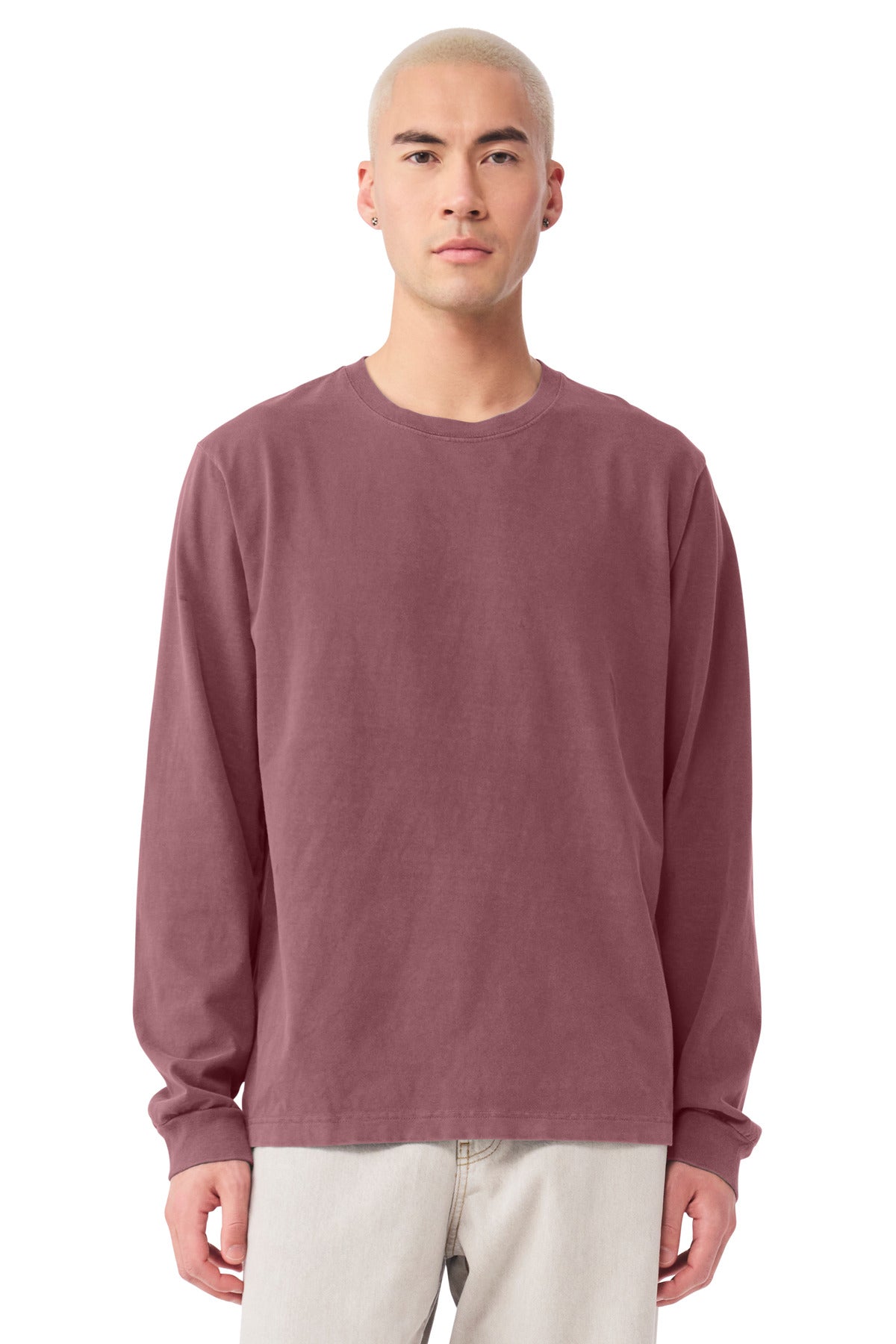Bella+Canvas Unisex Heavyweight Garment-Dyed Long Sleeve Tee BC4851GD Washed Maroon