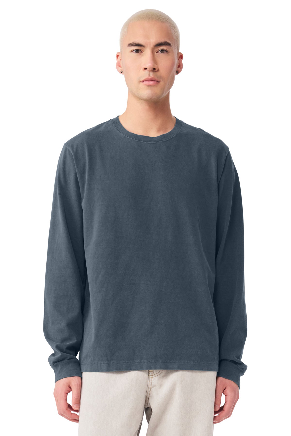Bella+Canvas Unisex Heavyweight Garment-Dyed Long Sleeve Tee BC4851GD Washed Navy