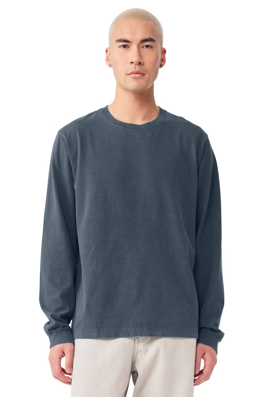 Bella+Canvas Unisex Heavyweight Garment-Dyed Long Sleeve Tee BC4851GD Washed Navy