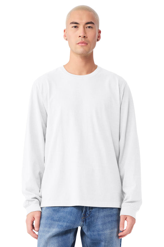 Bella+Canvas Unisex Heavyweight Garment-Dyed Long Sleeve Tee BC4851GD White