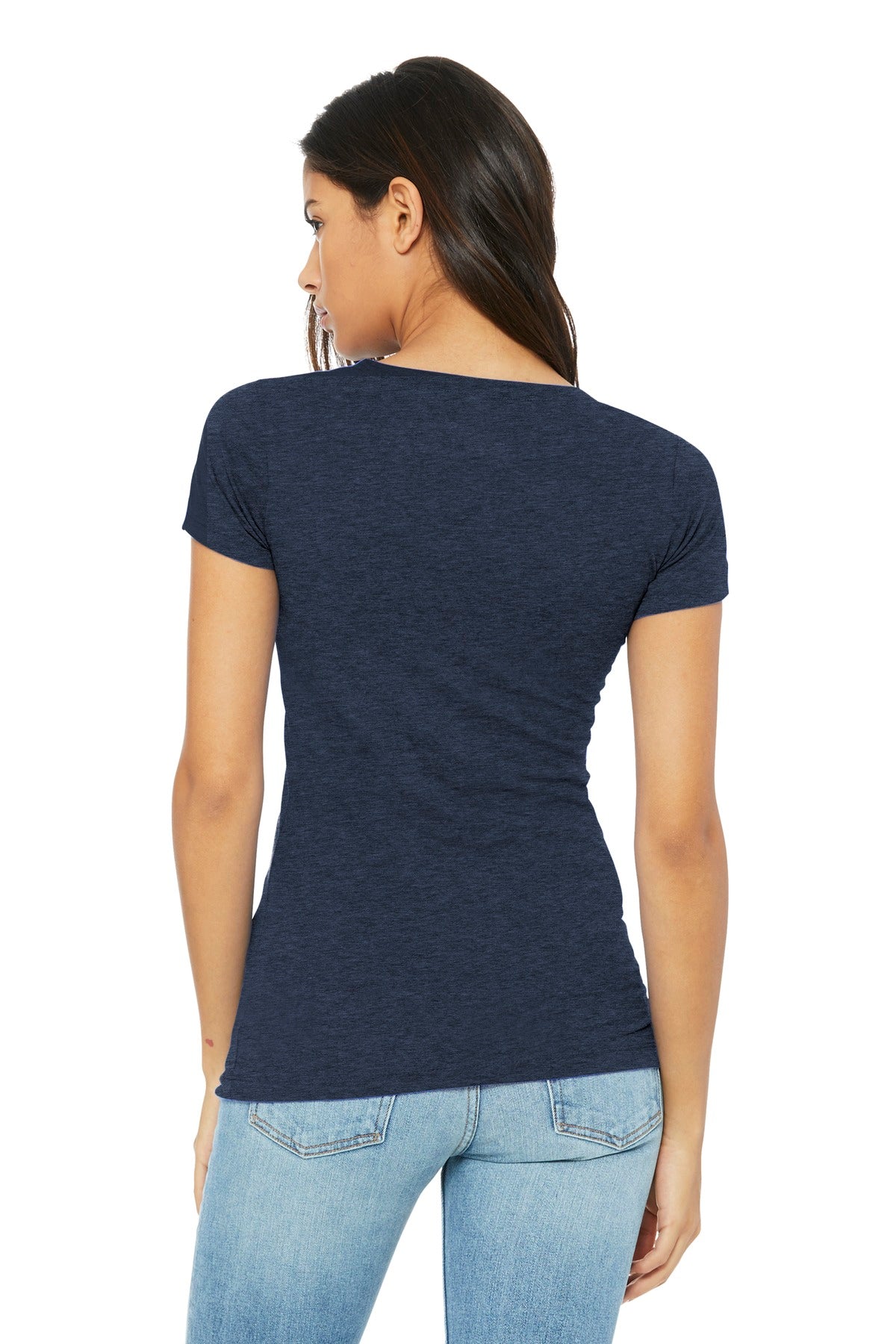 BELLA+CANVAS  Women's Slim Fit Tee. BC6004 Heather Navy