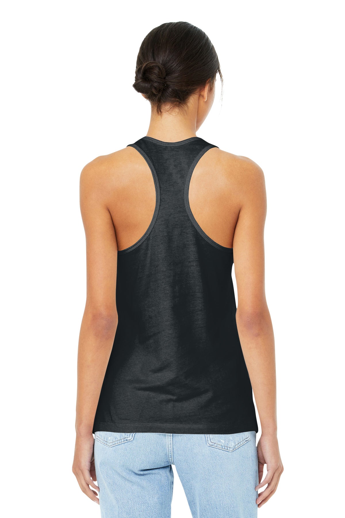 BELLA+CANVAS  Women's Jersey Racerback Tank. BC6008 Dark Grey Heather