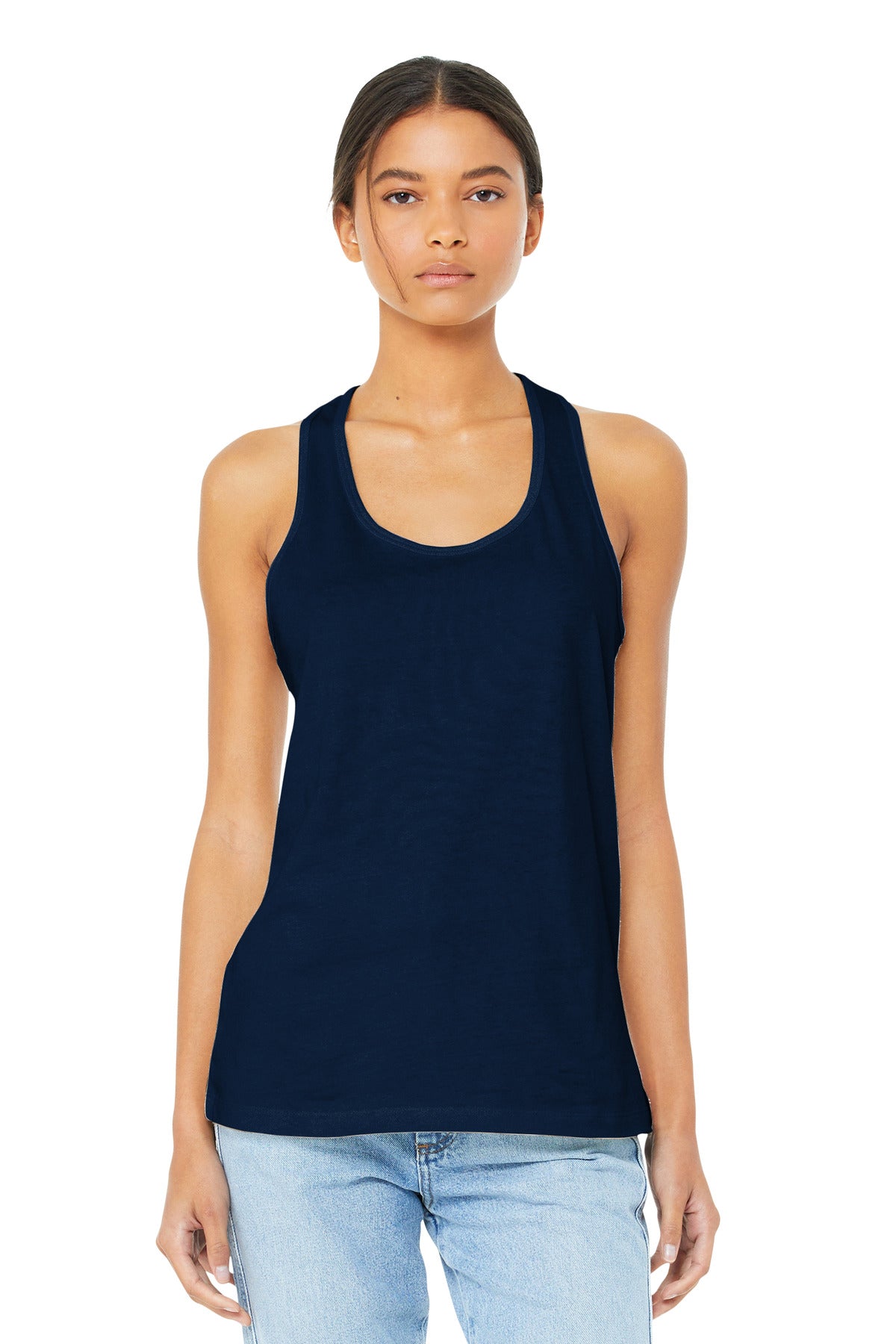 BELLA+CANVAS  Women's Jersey Racerback Tank. BC6008 Navy