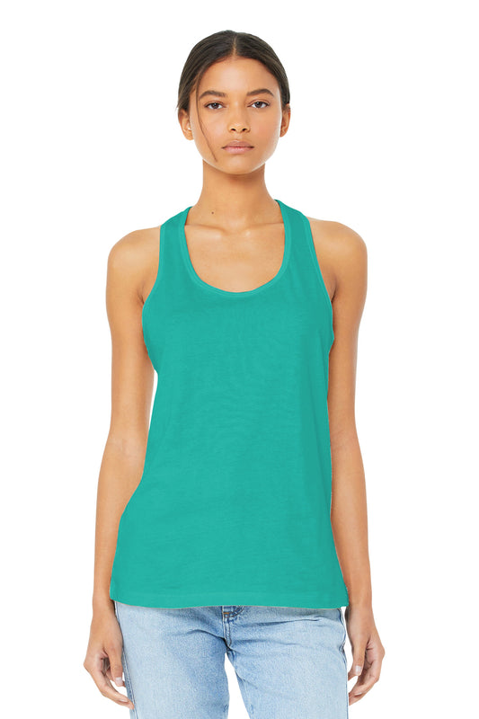 BELLA+CANVAS  Women's Jersey Racerback Tank. BC6008 Teal