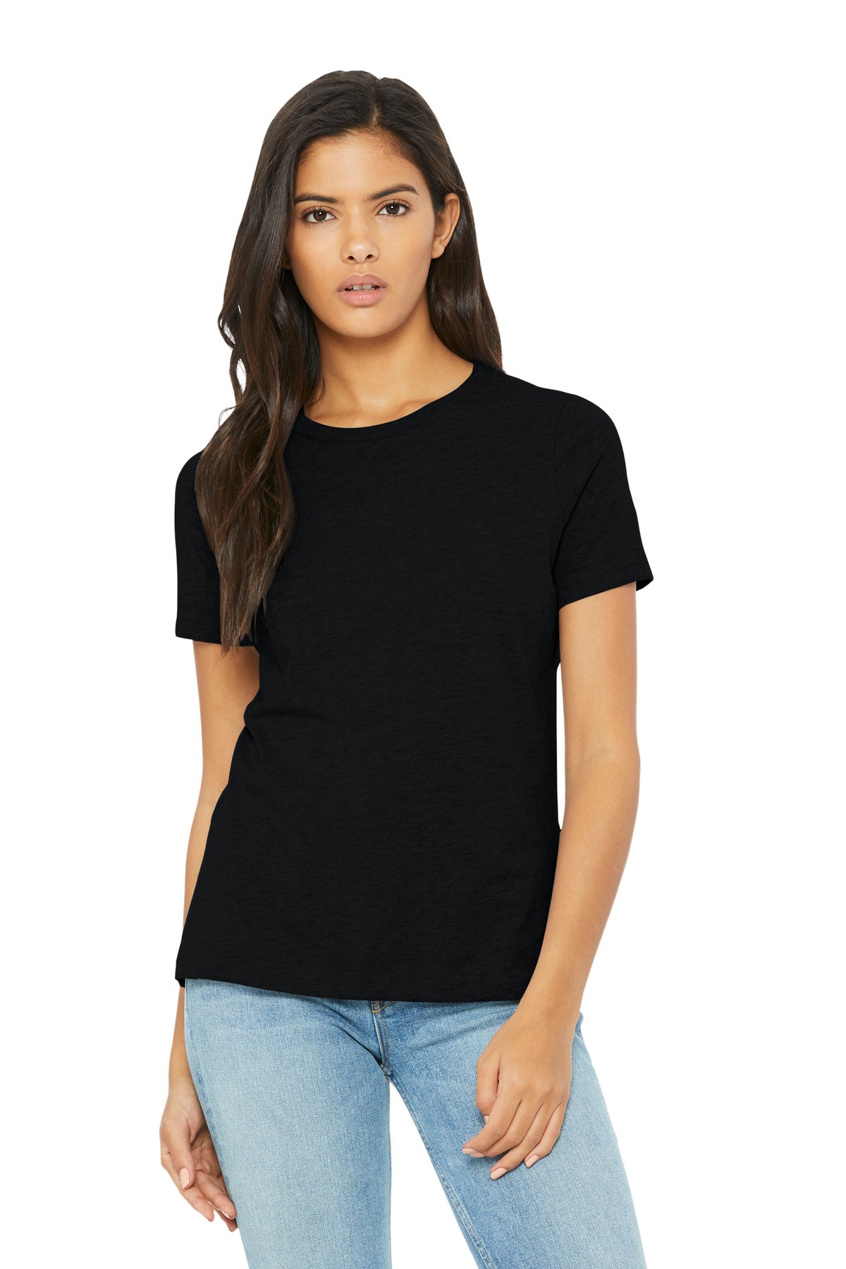 Bella+Canvas Women's Relaxed CVC Tee BC6400CVC Solid Black Blend
