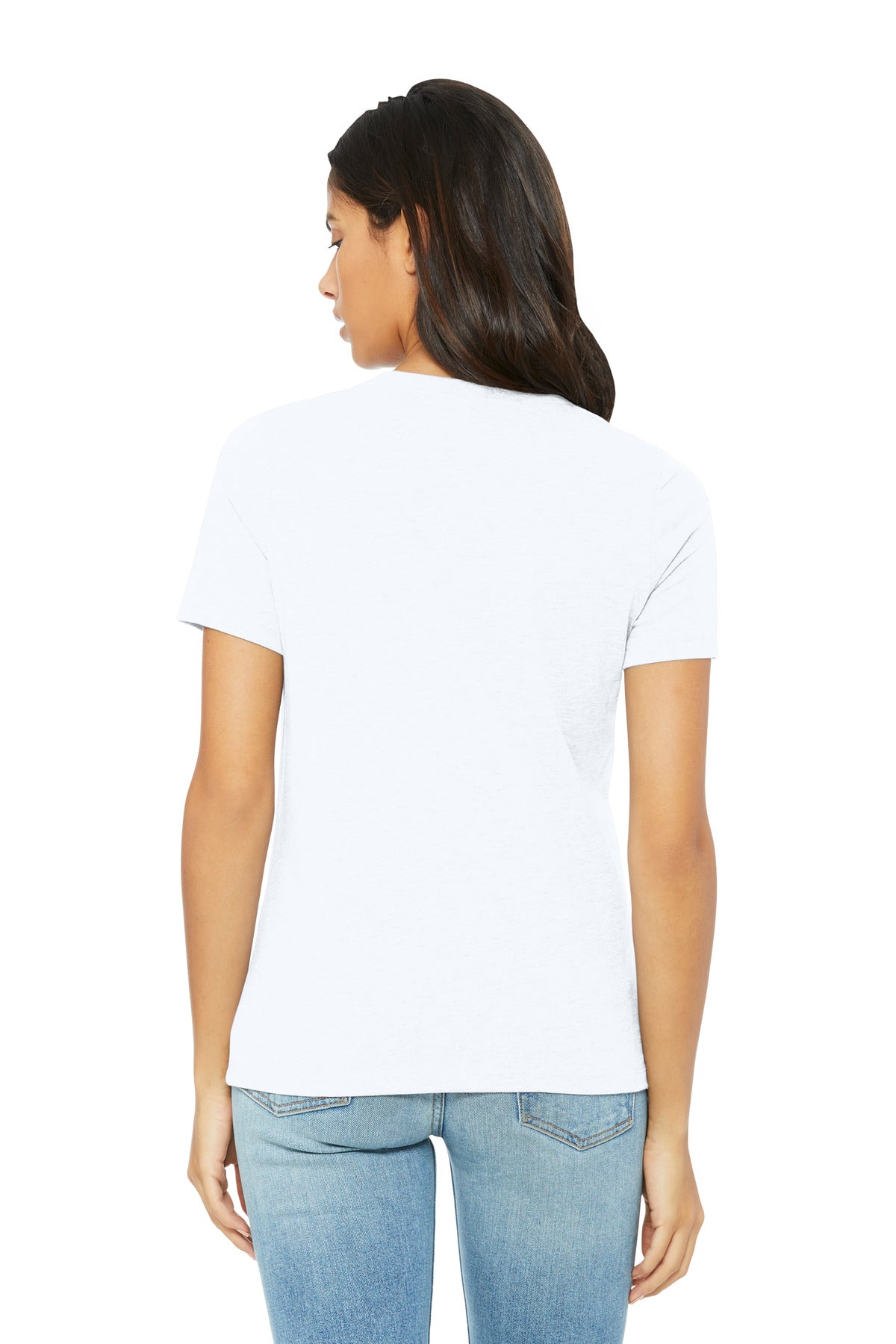 Bella+Canvas Women's Relaxed CVC Tee BC6400CVC Solid White Blend