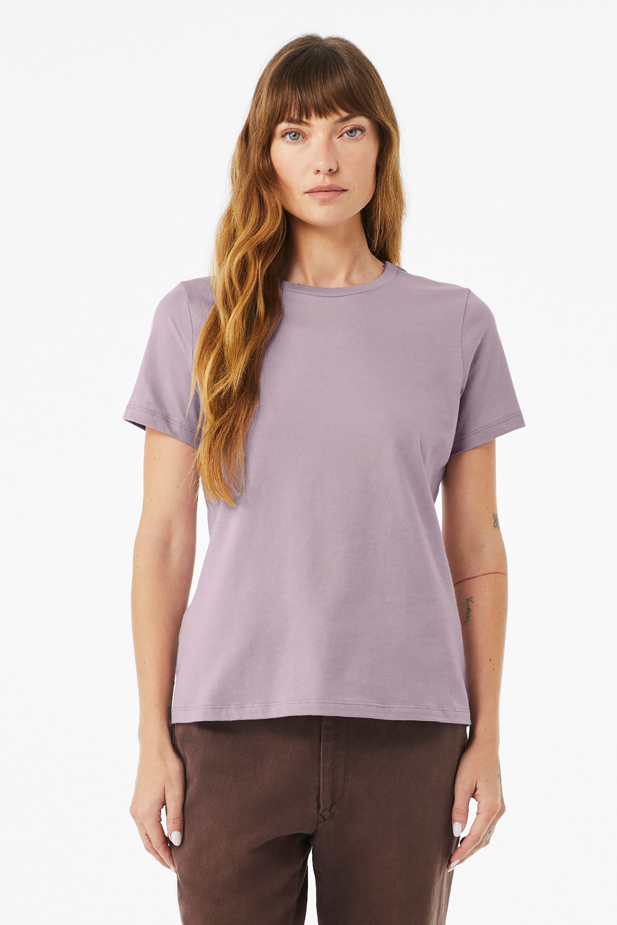 BELLA+CANVAS  Women's Relaxed Jersey Short Sleeve Tee. BC6400 Light Violet