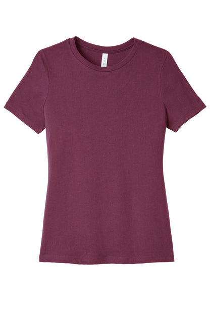 BELLA+CANVAS  Women's Relaxed Jersey Short Sleeve Tee. BC6400 Maroon