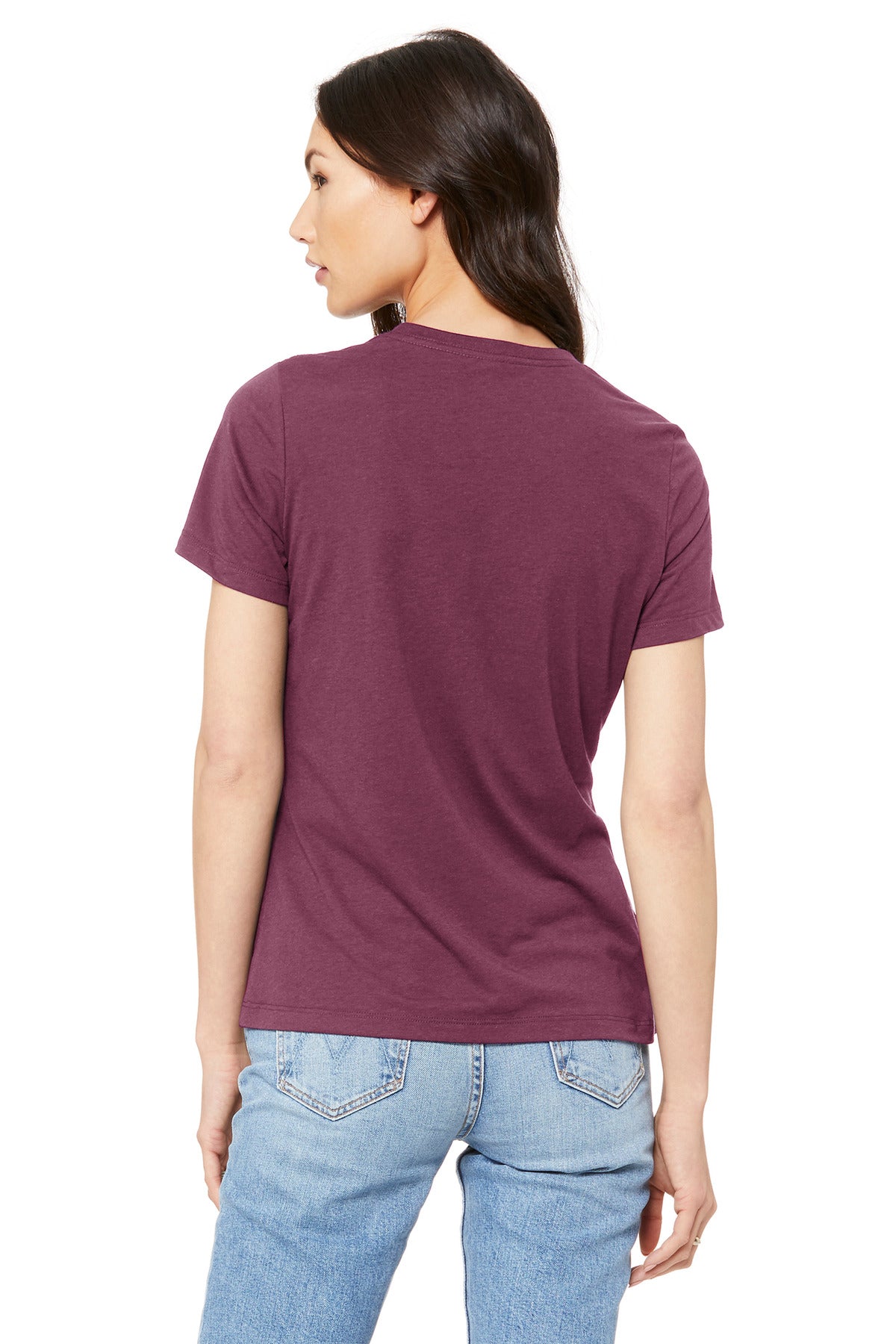 BELLA+CANVAS  Women's Relaxed Jersey Short Sleeve Tee. BC6400 Maroon