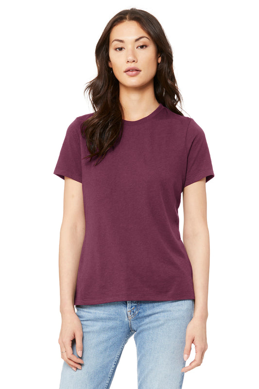 BELLA+CANVAS  Women's Relaxed Jersey Short Sleeve Tee. BC6400 Maroon