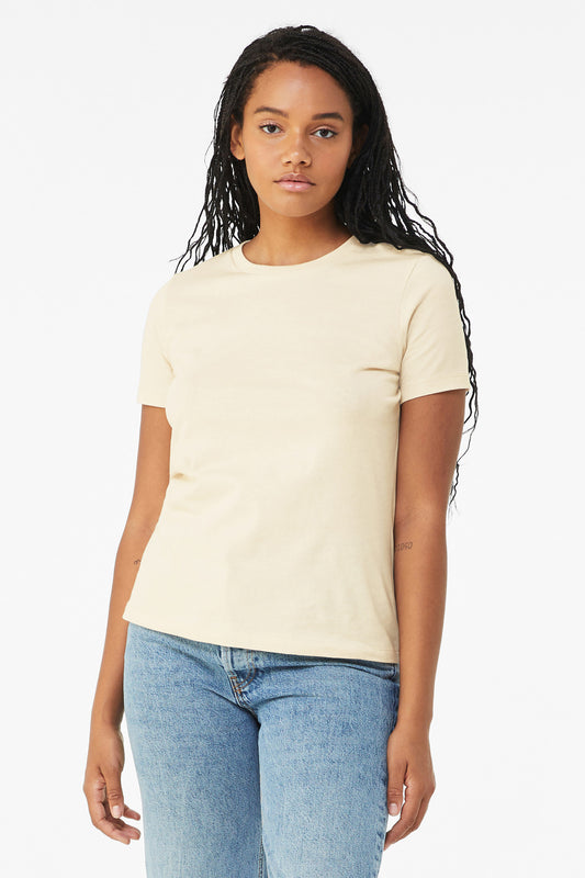 BELLA+CANVAS  Women's Relaxed Jersey Short Sleeve Tee. BC6400 Natural