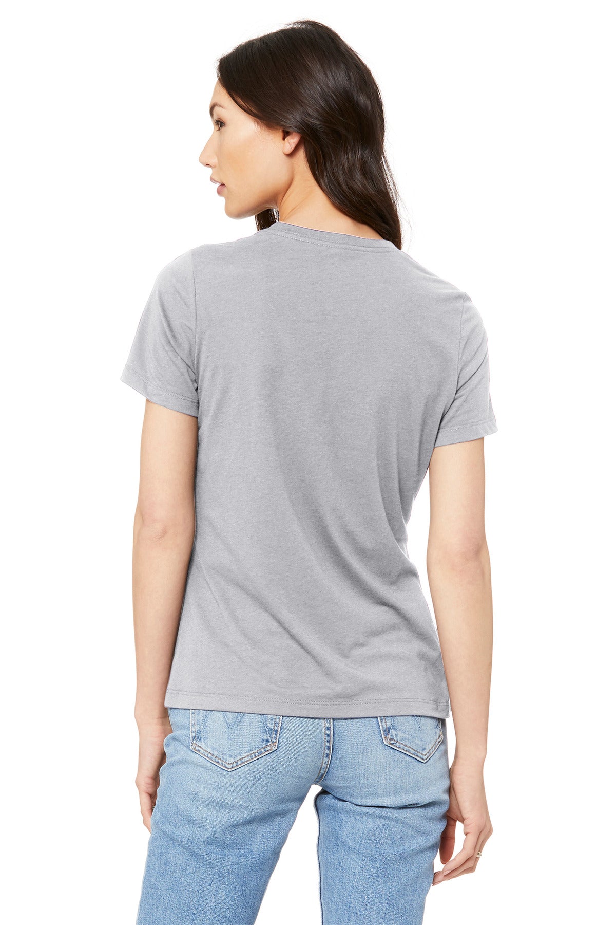 BELLA+CANVAS  Women's Relaxed Jersey Short Sleeve Tee. BC6400 Solid Athletic Grey