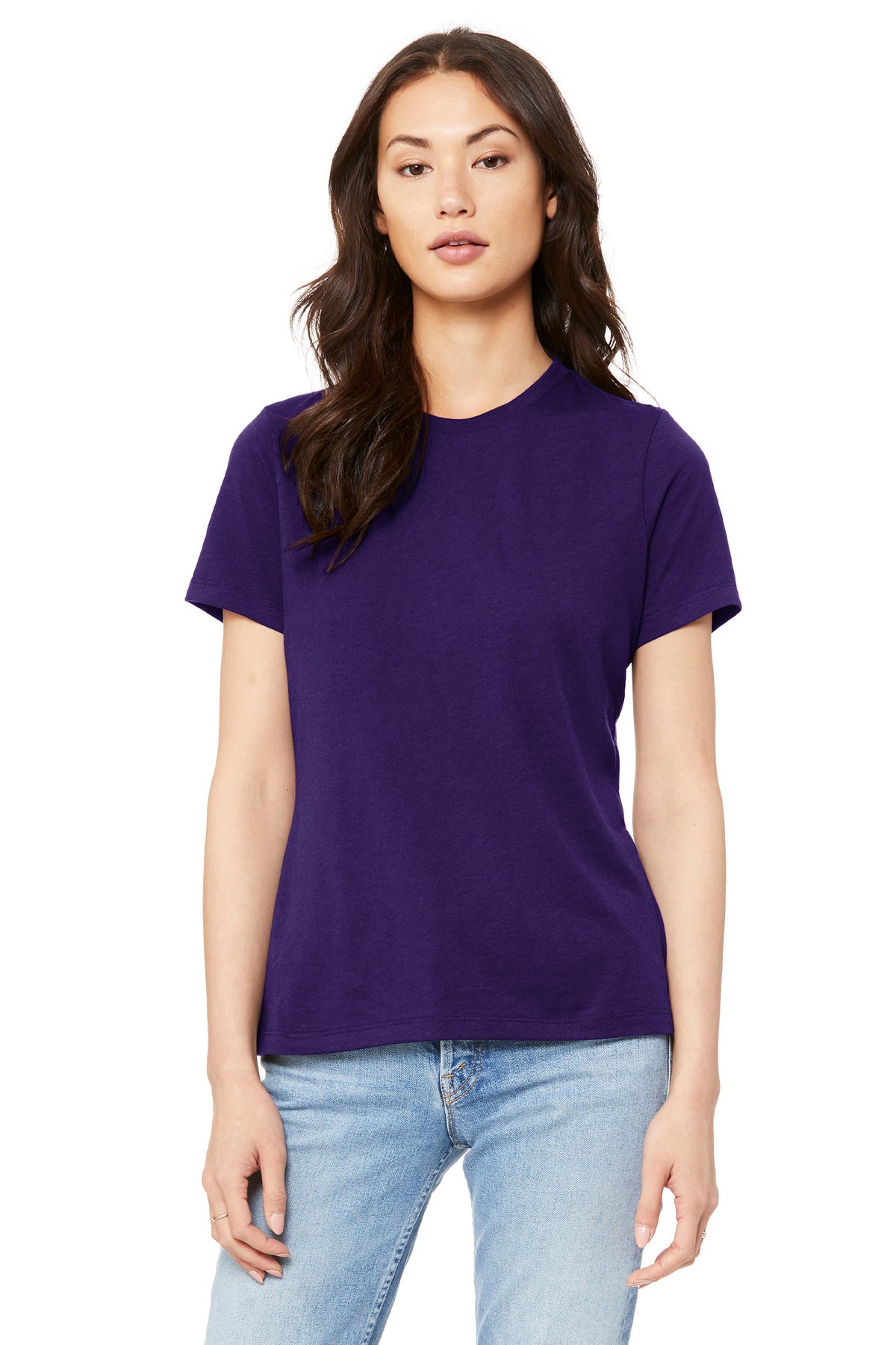 BELLA+CANVAS  Women's Relaxed Jersey Short Sleeve Tee. BC6400 Team Purple