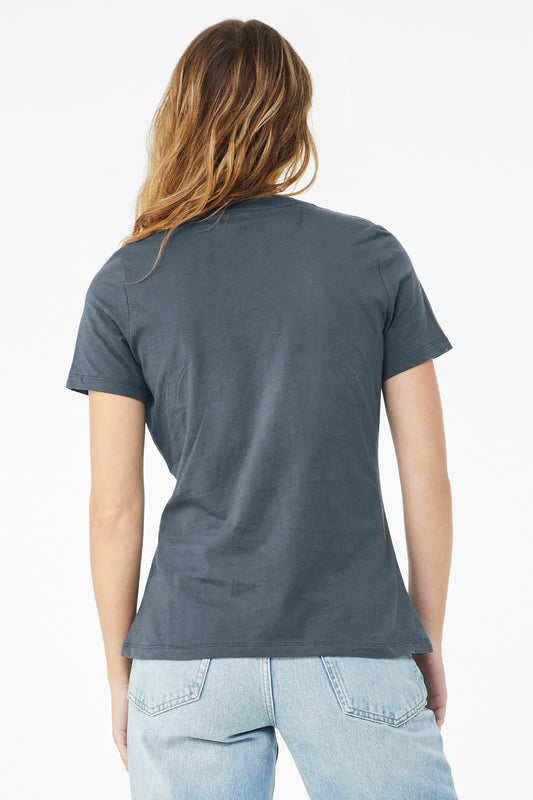 BELLA+CANVAS  Women's Relaxed Jersey Short Sleeve Tee. BC6400 Vintage Navy