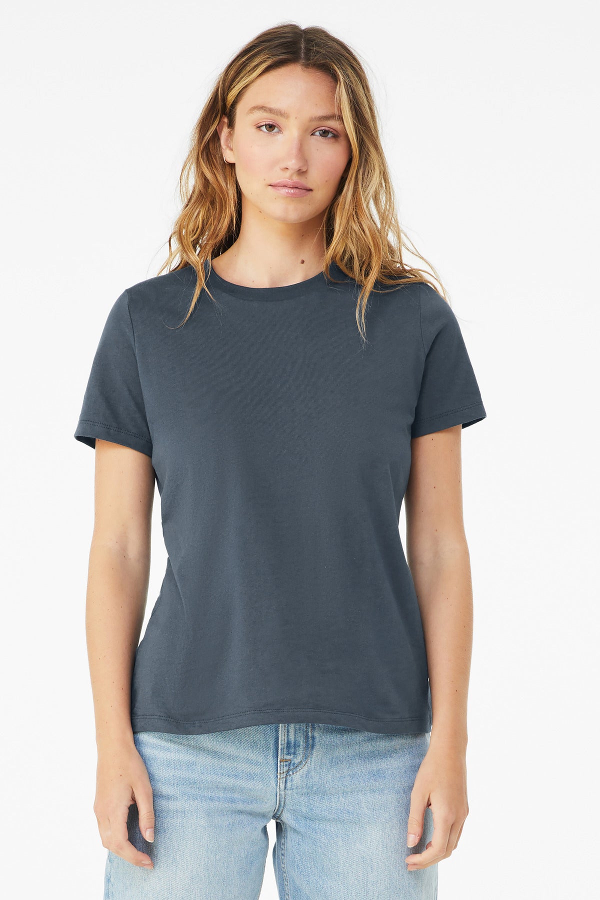 BELLA+CANVAS  Women's Relaxed Jersey Short Sleeve Tee. BC6400 Vintage Navy