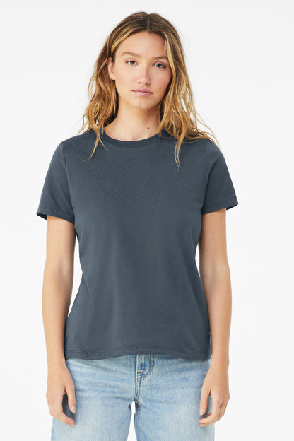 BELLA+CANVAS  Women's Relaxed Jersey Short Sleeve Tee. BC6400 Vintage Navy