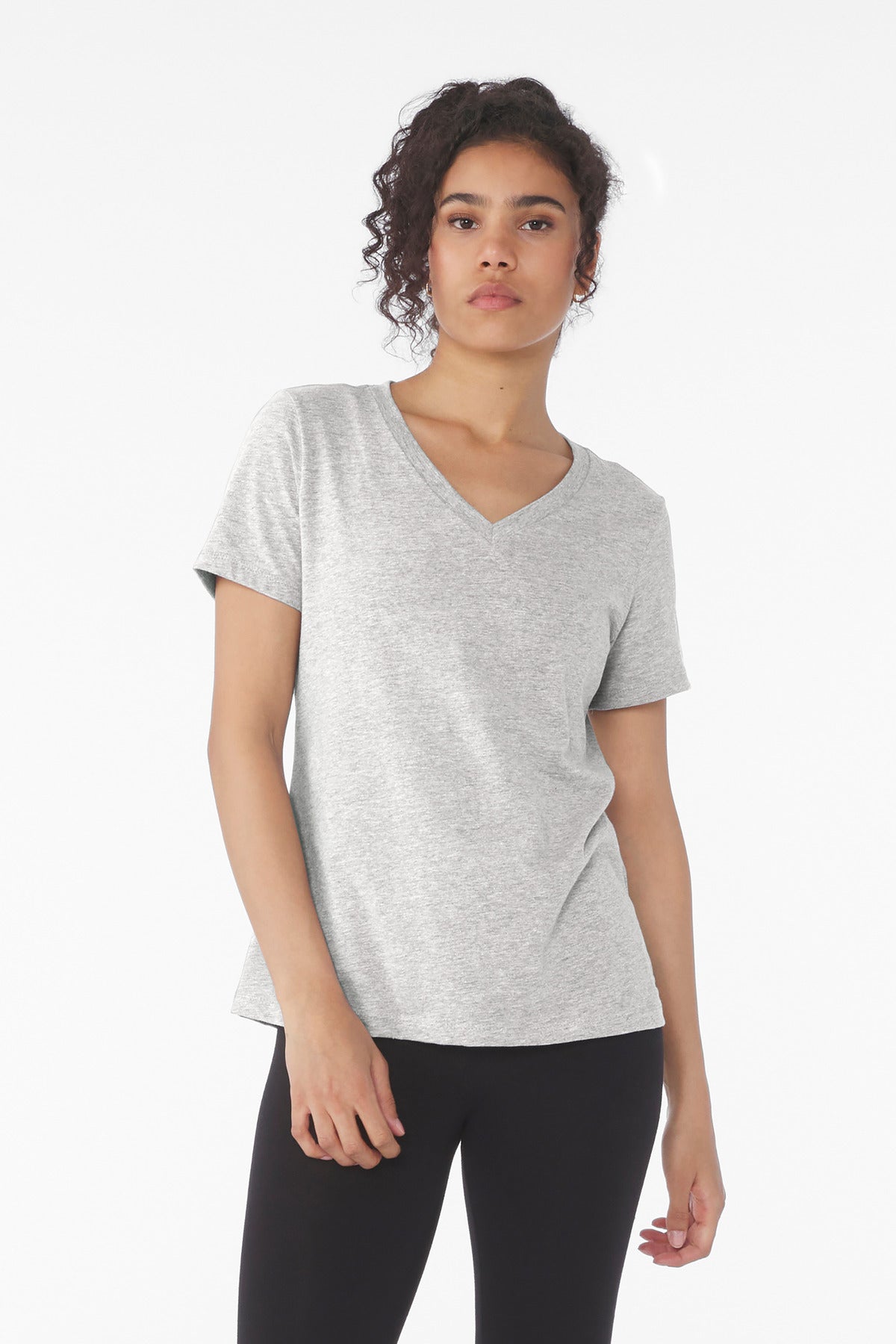 Bella+Canvas Women's Relaxed Heather CVC V-Neck Tee BC6405CVC Athletic Heather