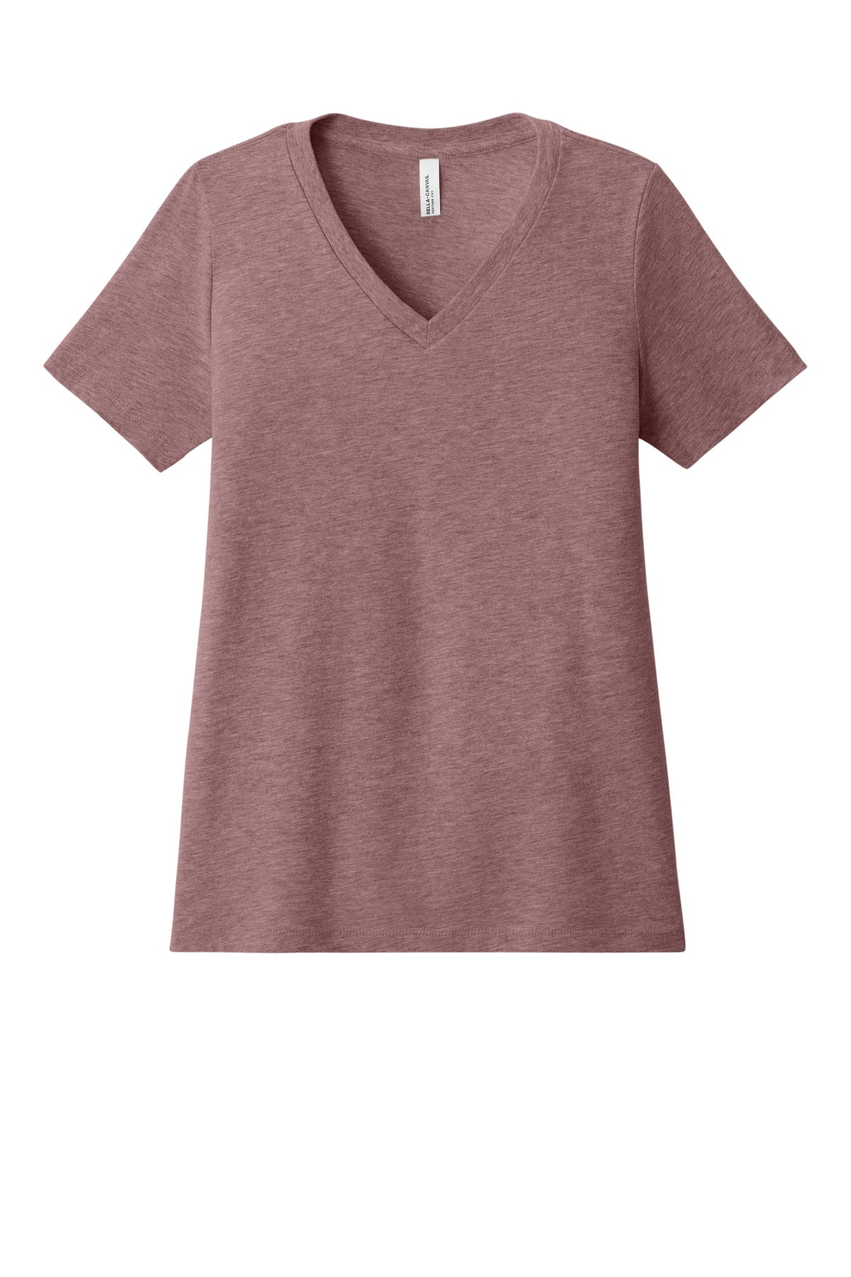 Bella+Canvas Women's Relaxed Heather CVC V-Neck Tee BC6405CVC Heather Mauve