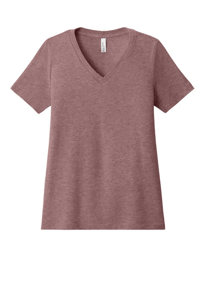 Bella+Canvas Women's Relaxed Heather CVC V-Neck Tee BC6405CVC Heather Mauve