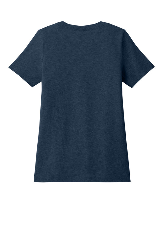 Bella+Canvas Women's Relaxed Heather CVC V-Neck Tee BC6405CVC Heather Navy