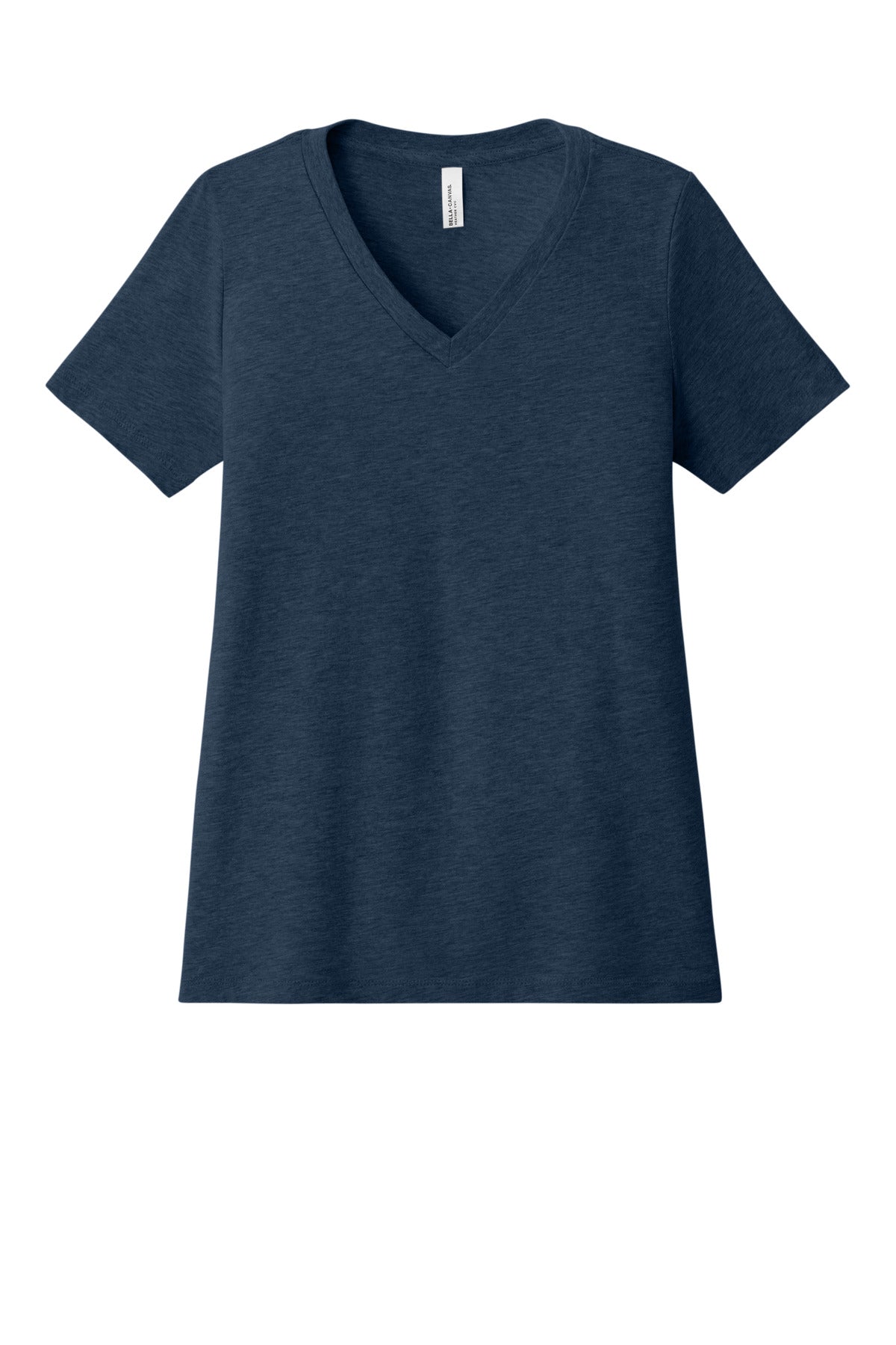 Bella+Canvas Women's Relaxed Heather CVC V-Neck Tee BC6405CVC Heather Navy