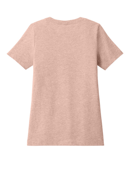 Bella+Canvas Women's Relaxed Heather CVC V-Neck Tee BC6405CVC Heather Peach