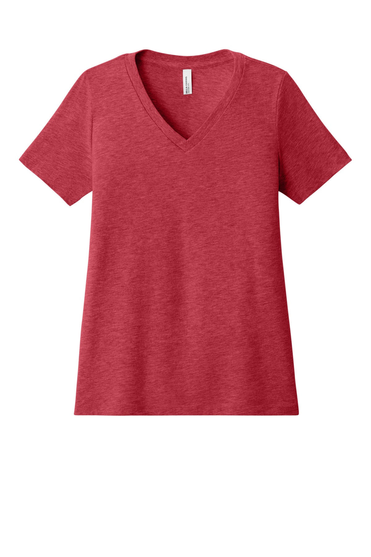 Bella+Canvas Women's Relaxed Heather CVC V-Neck Tee BC6405CVC Heather Red