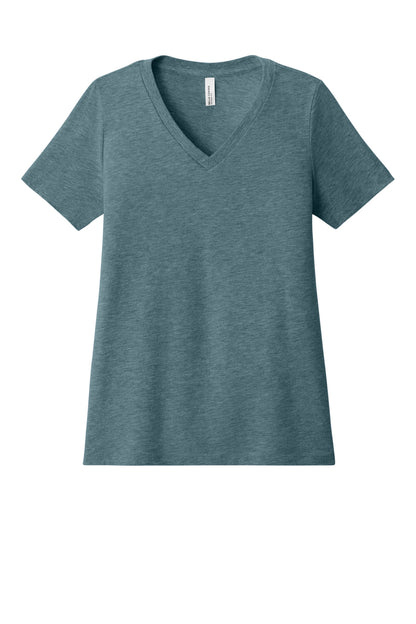 Bella+Canvas Women's Relaxed Heather CVC V-Neck Tee BC6405CVC Heather Slate