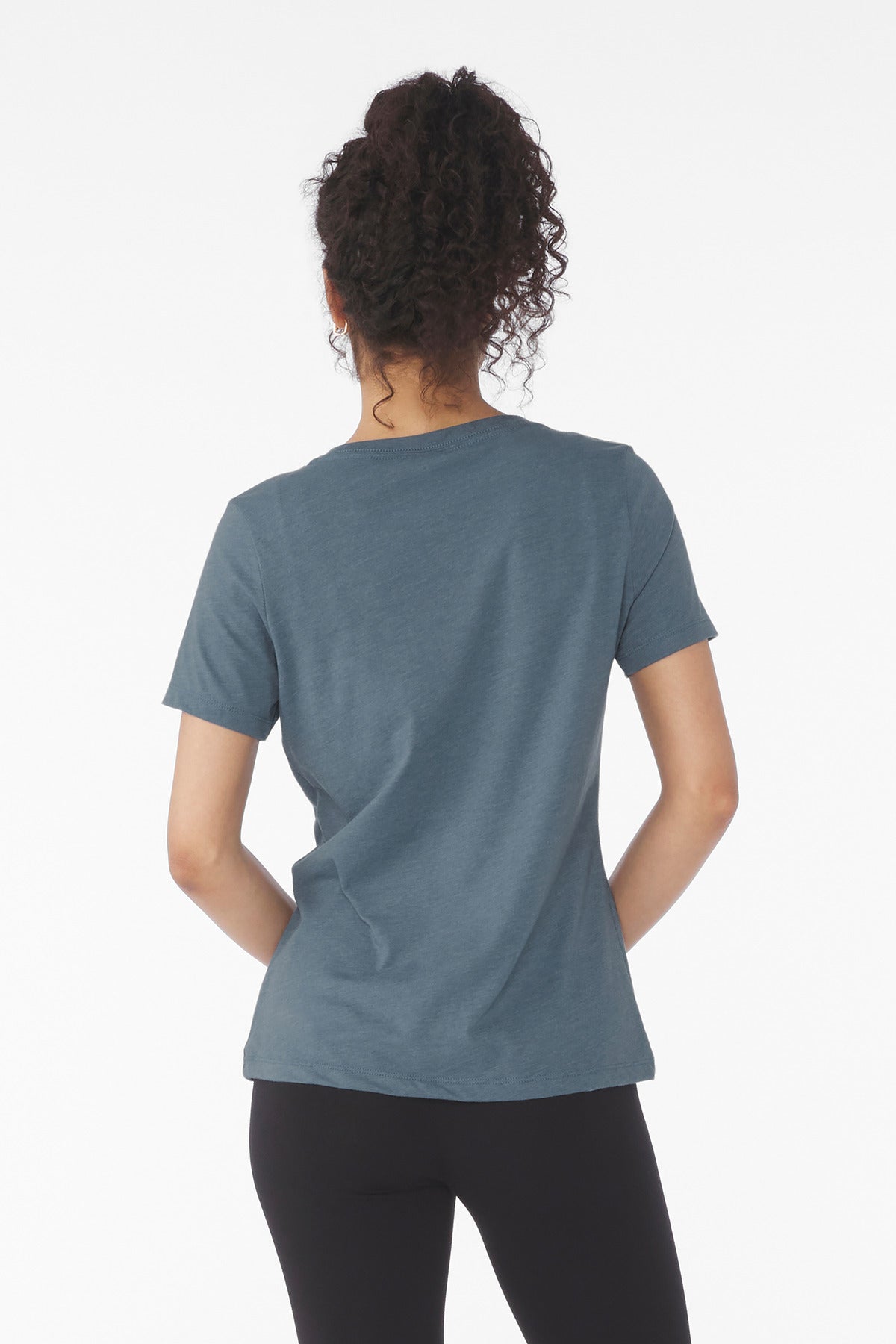 Bella+Canvas Women's Relaxed Heather CVC V-Neck Tee BC6405CVC Heather Slate