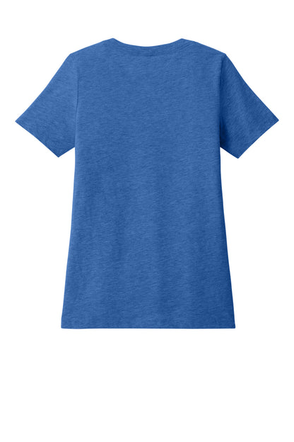 Bella+Canvas Women's Relaxed Heather CVC V-Neck Tee BC6405CVC Heather True Royal