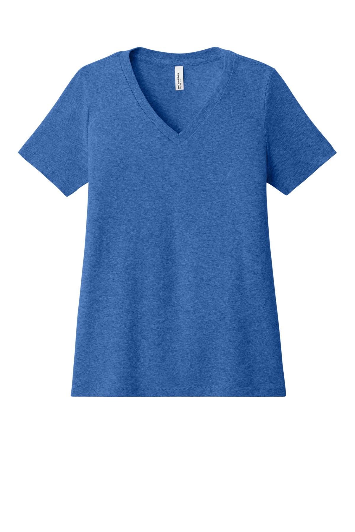 Bella+Canvas Women's Relaxed Heather CVC V-Neck Tee BC6405CVC Heather True Royal