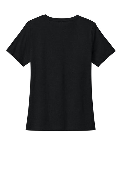 Bella+Canvas Women's Relaxed Heather CVC V-Neck Tee BC6405CVC Solid Black Blend