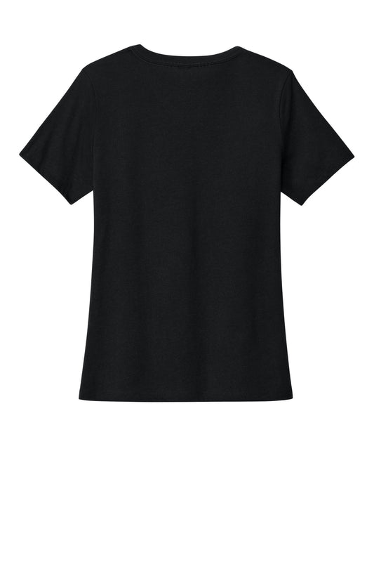 Bella+Canvas Women's Relaxed Heather CVC V-Neck Tee BC6405CVC Solid Black Blend
