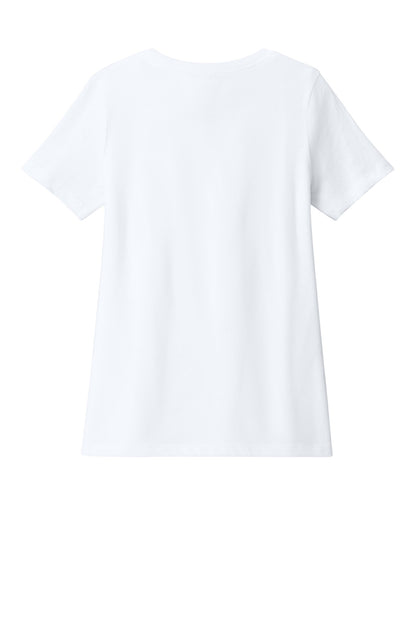 Bella+Canvas Women's Relaxed Heather CVC V-Neck Tee BC6405CVC Solid White Blend