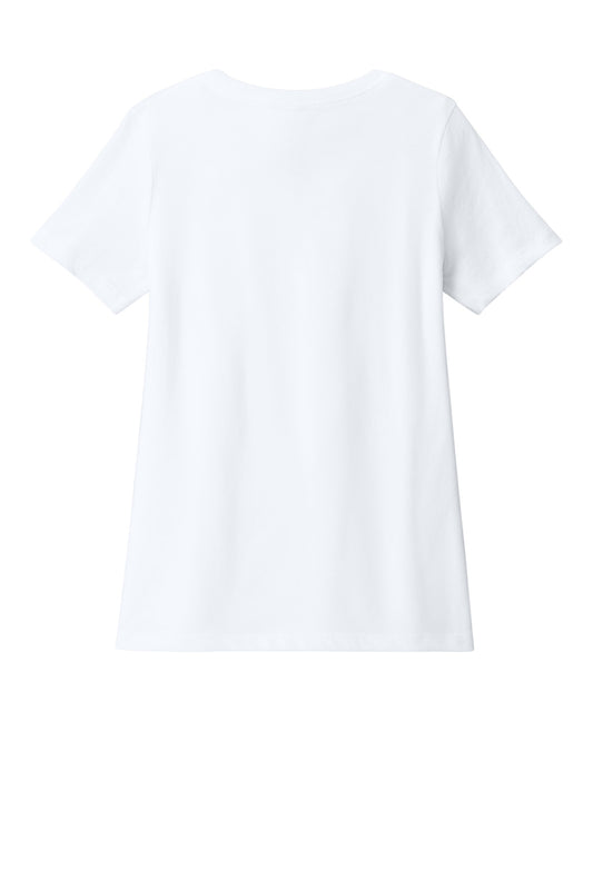Bella+Canvas Women's Relaxed Heather CVC V-Neck Tee BC6405CVC Solid White Blend